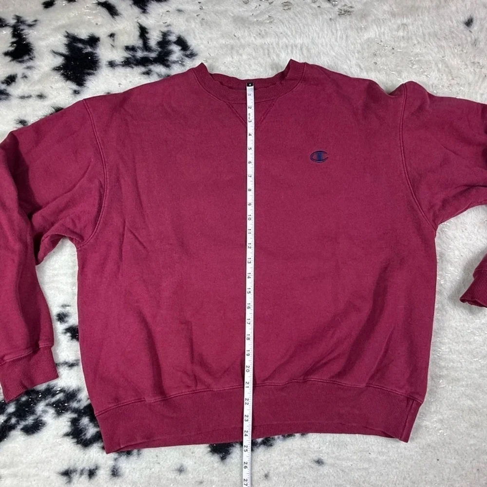 Champion Men’s y2k Vintage Red Crewneck Sweatshirt Size Large